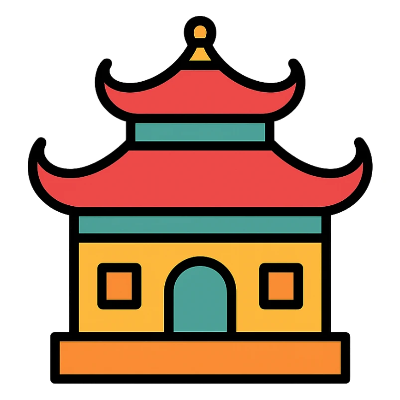 Chinese traditional building that looks a bit like a temple sticker