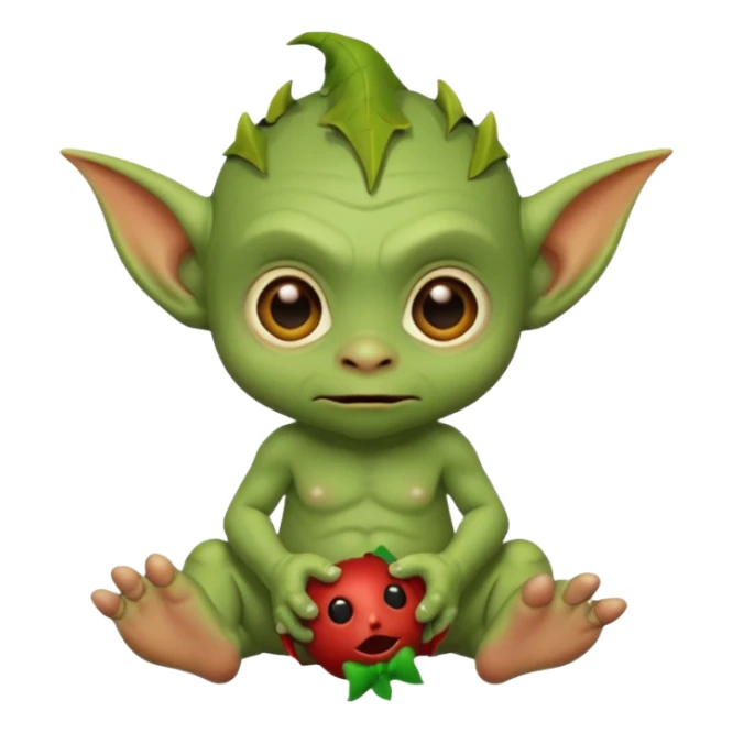 Goblin small baby  with toy  sticker