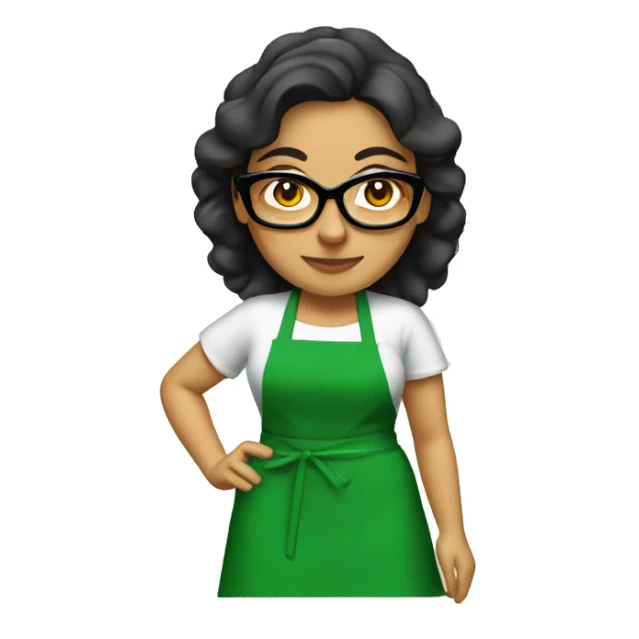 mexican lady green apron  with glasses cooking tacos sticker