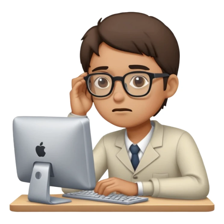 meme of tired person at computer  sticker