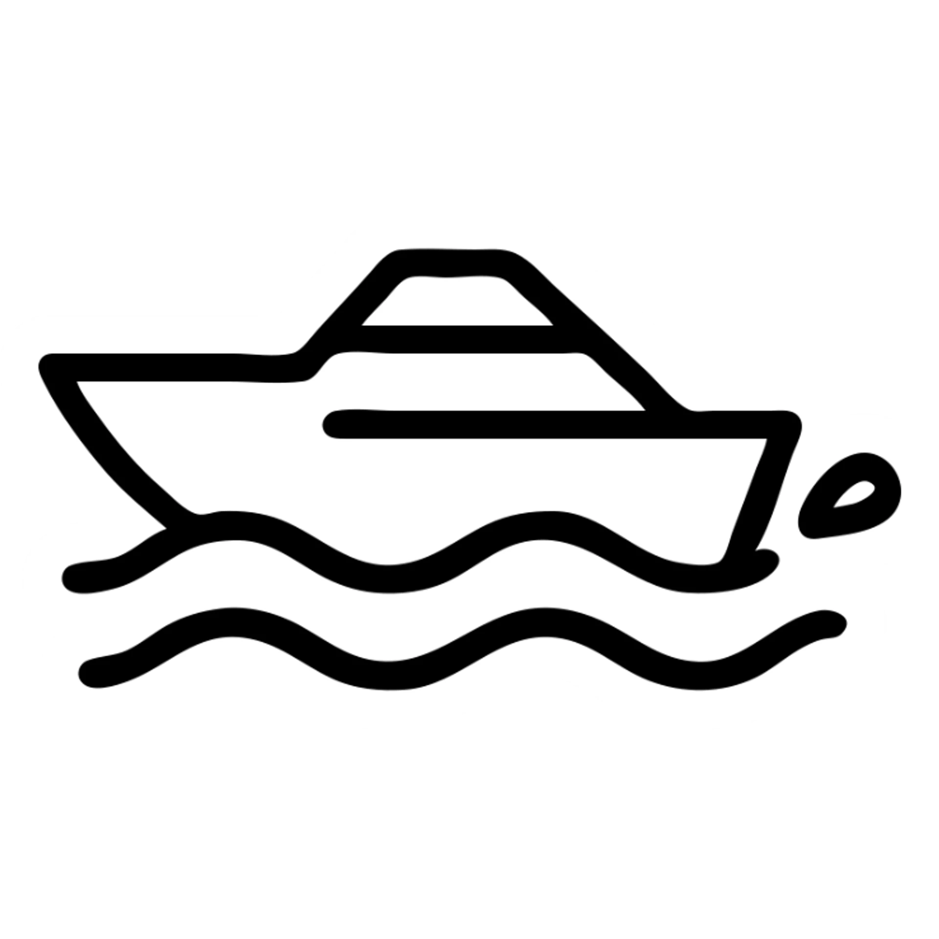 outline icon of a speedboat splashing water sticker