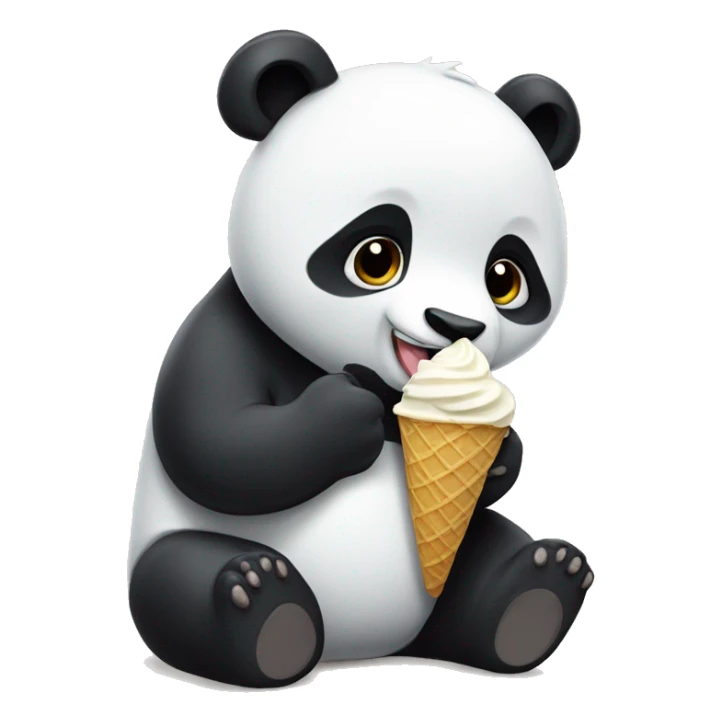 Panda eating ice cream sticker