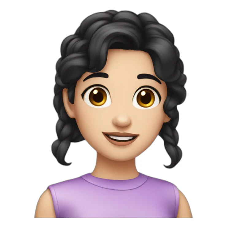 violetta girl black hair sticker