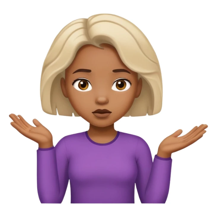 African American girl middle hair part shrugging sticker