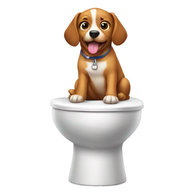 Dog sitting on toilet   sticker