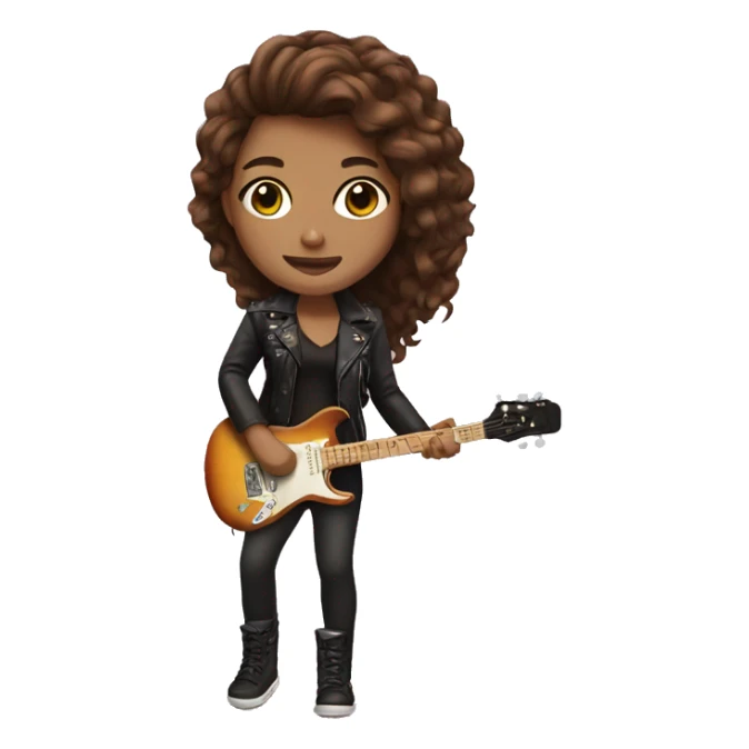 Rockstar girl with brown hair sticker