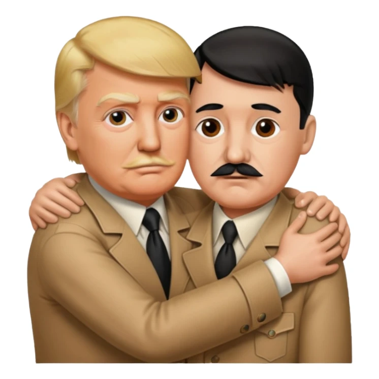 Donald Trump and Hitler hugging naked sticker