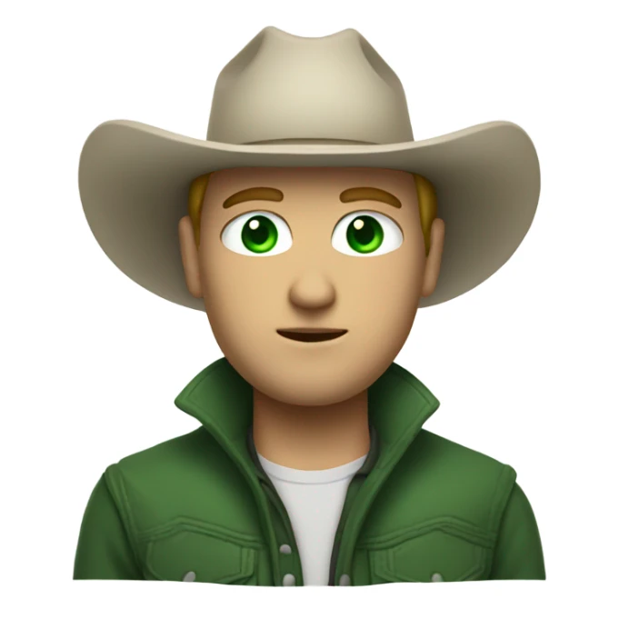 Full Body white Cowboy with green eyes  sticker