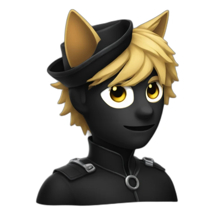chat noir avec une petit tache noir sous le cou sticker