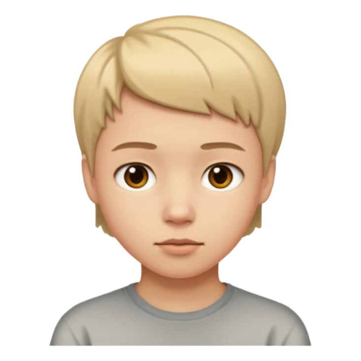 adolescent au visage impassible. Cheveux courts sticker