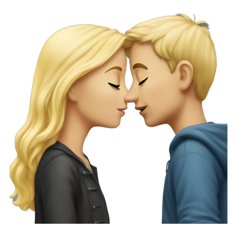 boy kiss a blonde girl  sticker
