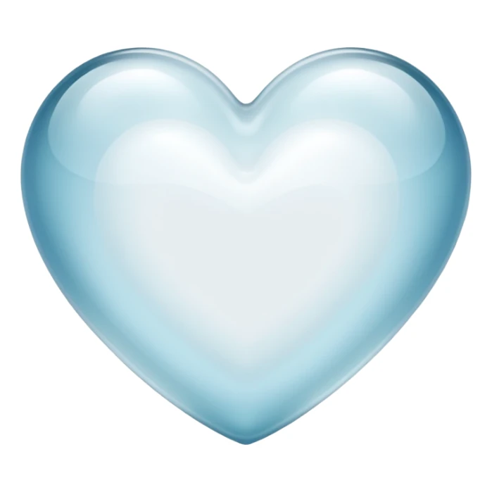 white heart with a glass look sticker