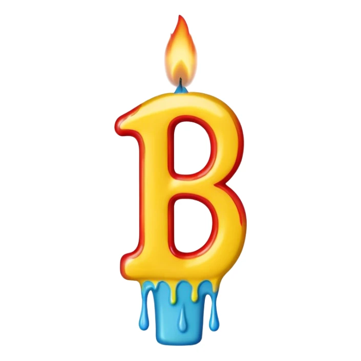 Birthday candles with the shape of the number 15 sticker