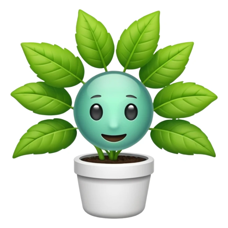 air purification emoji with a plant and fresh air symbol sticker