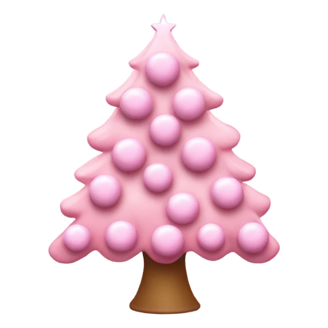 Light pink christmas tree with shiny balls on it  sticker