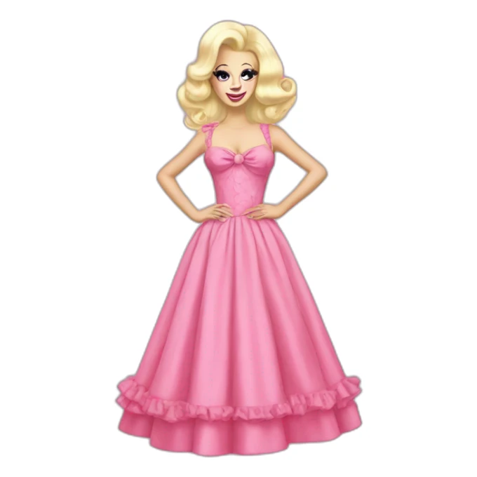 Trixie Mattel pink dress sticker