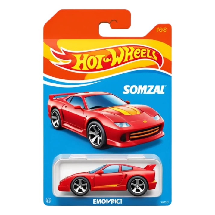 Hot Wheels car in package sticker
