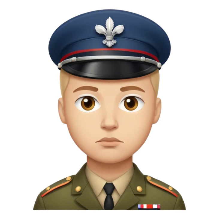 photorealistic serious french soldier sticker