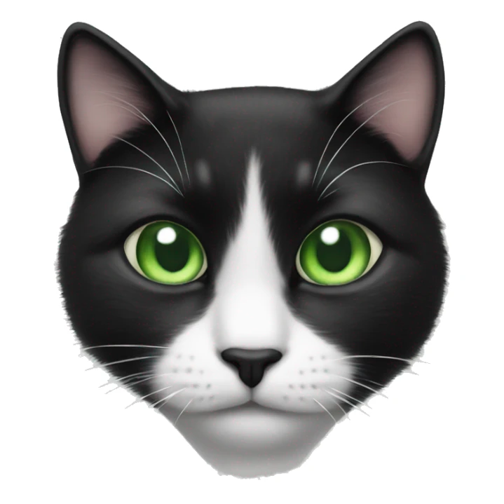 Black and white cat with big green eyes take heart  sticker