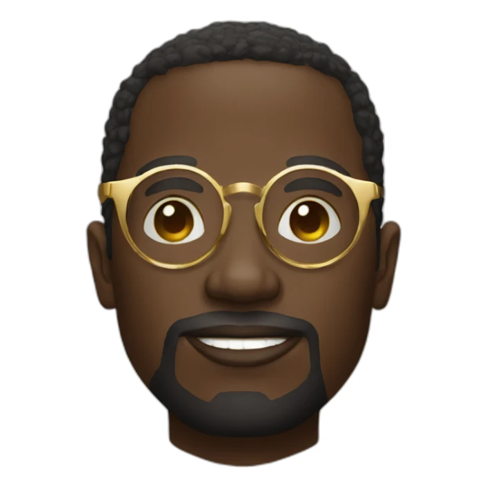 African  man in round gold glasses sticker