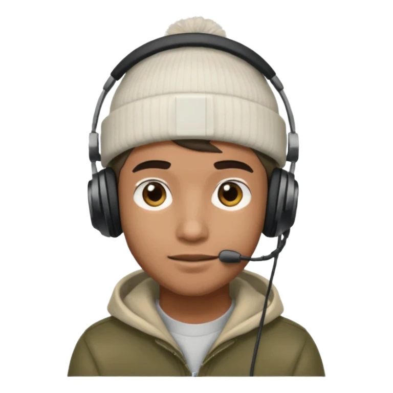 garcon avec un bonnet et un casque gaming sticker