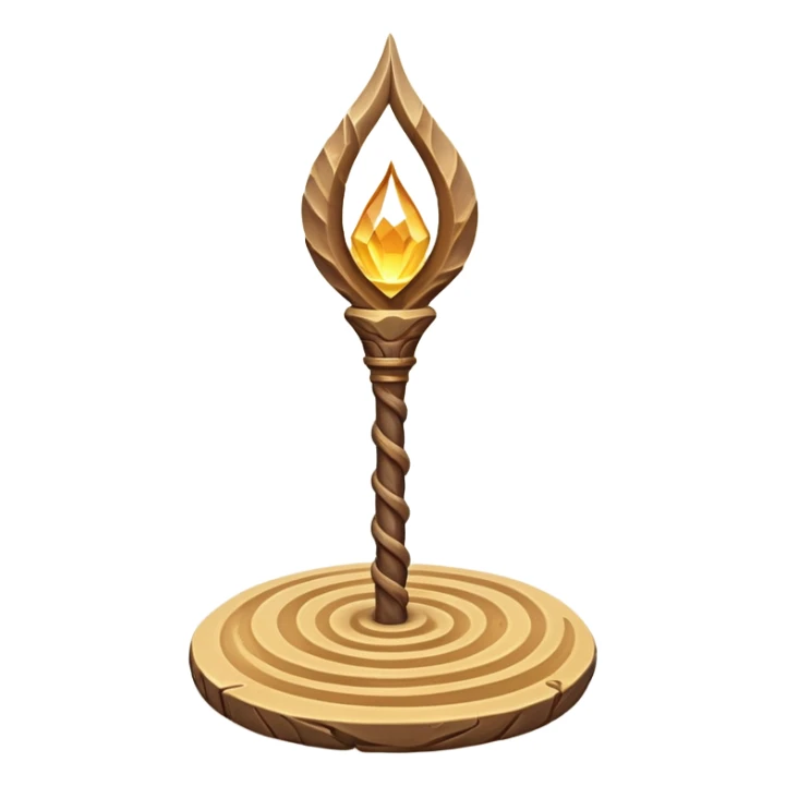 desert sand mage staff object icon, ancient wooden staff, swirling sand crystal on top, glowing golden aura, small floating sand particles, fantasy desert style, 3D cartoon, mobile game icon style, centered, clean background, soft shadow, no text, no watermark
 sticker