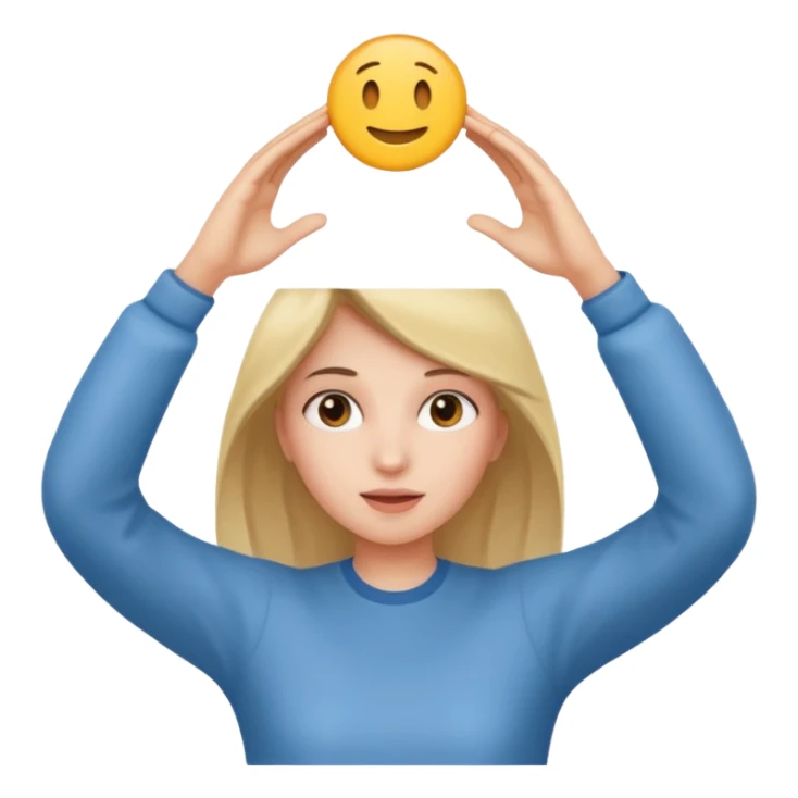 A girl holding something over her head  sticker