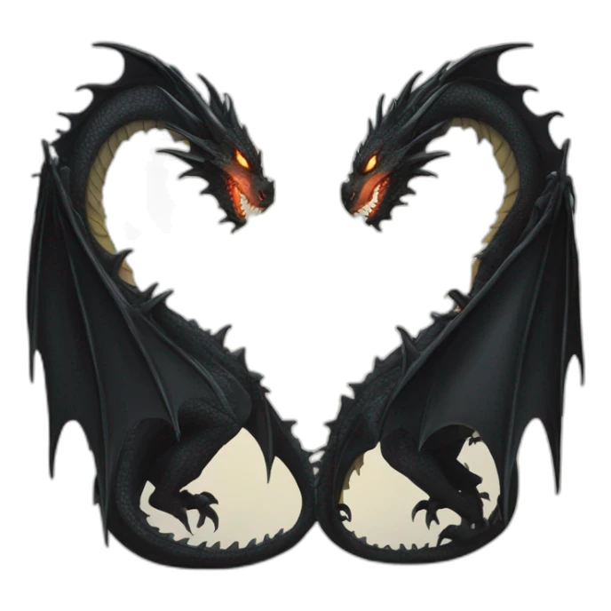 A light dragon and a dark dragon are confronting each other sticker