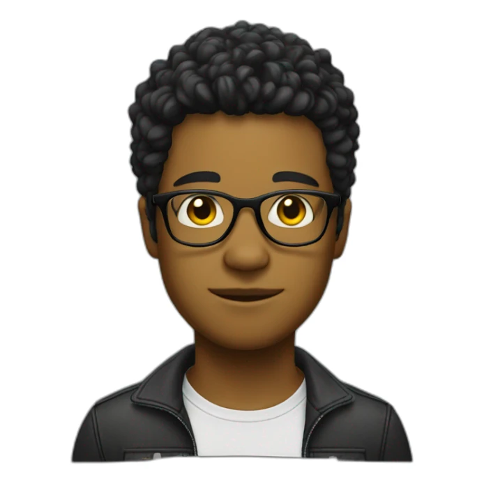 blackmashroomhair yellowboy with glasses sticker