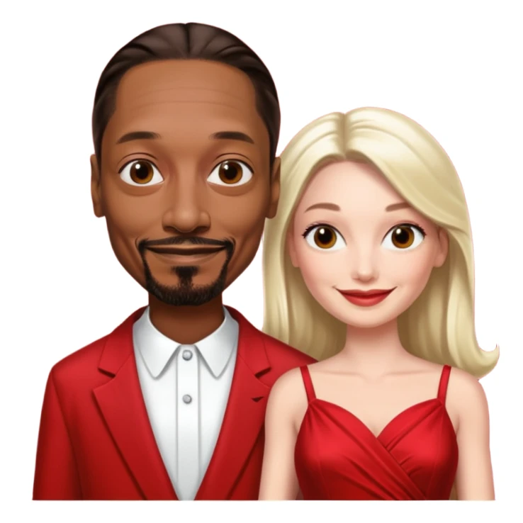  snoop dogg and elon musk in red dress sticker
