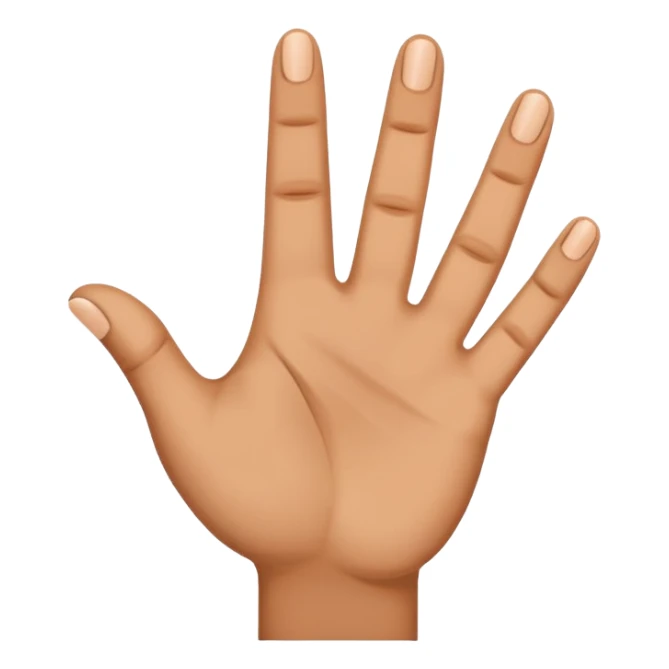 Create hand gesture with three fingers shaped downward in the shape of a letter M sticker