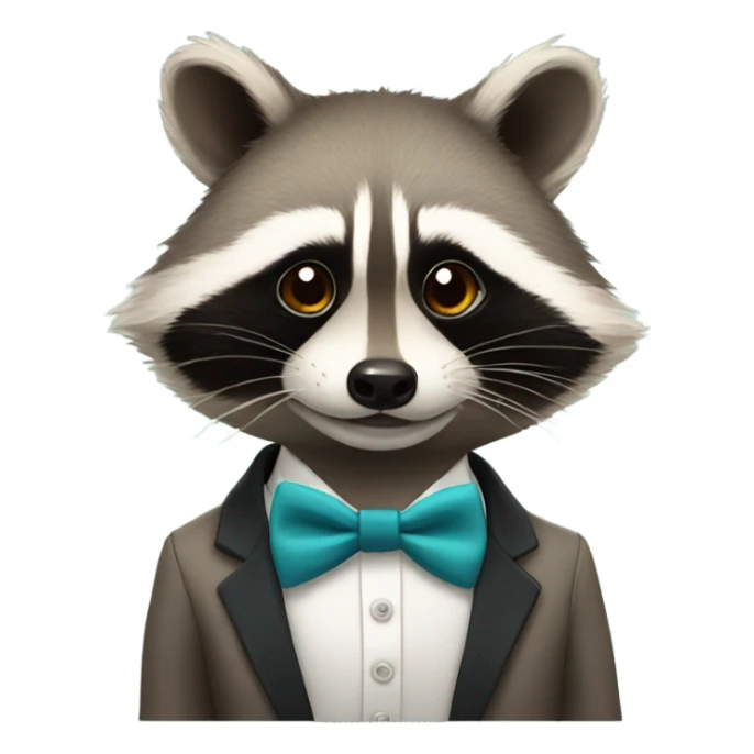 Raccoon with bow tie sticker