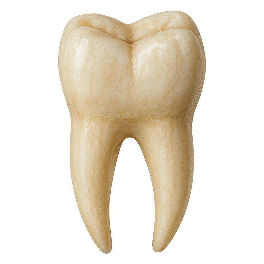 realistic illustration of a single human tooth, no background sticker