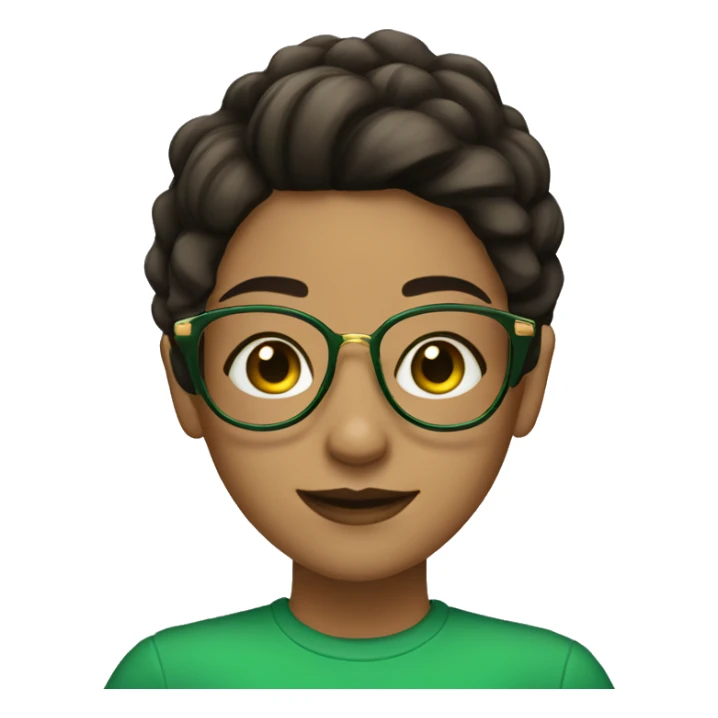 Girl with dark brown hair with green tips ans gold glasses  sticker