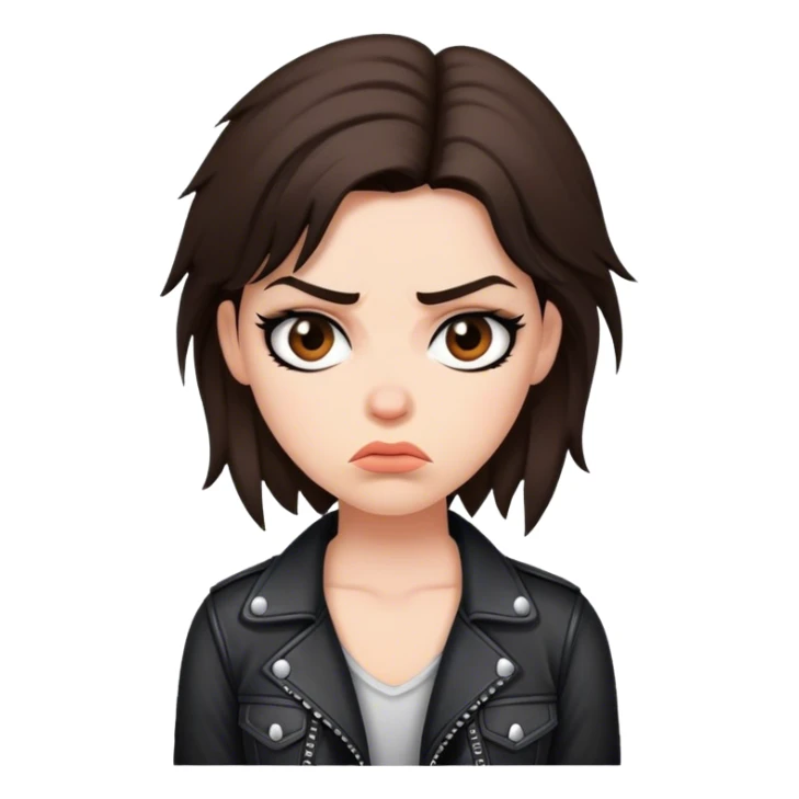 A brunette rocker girl annoyed sticker