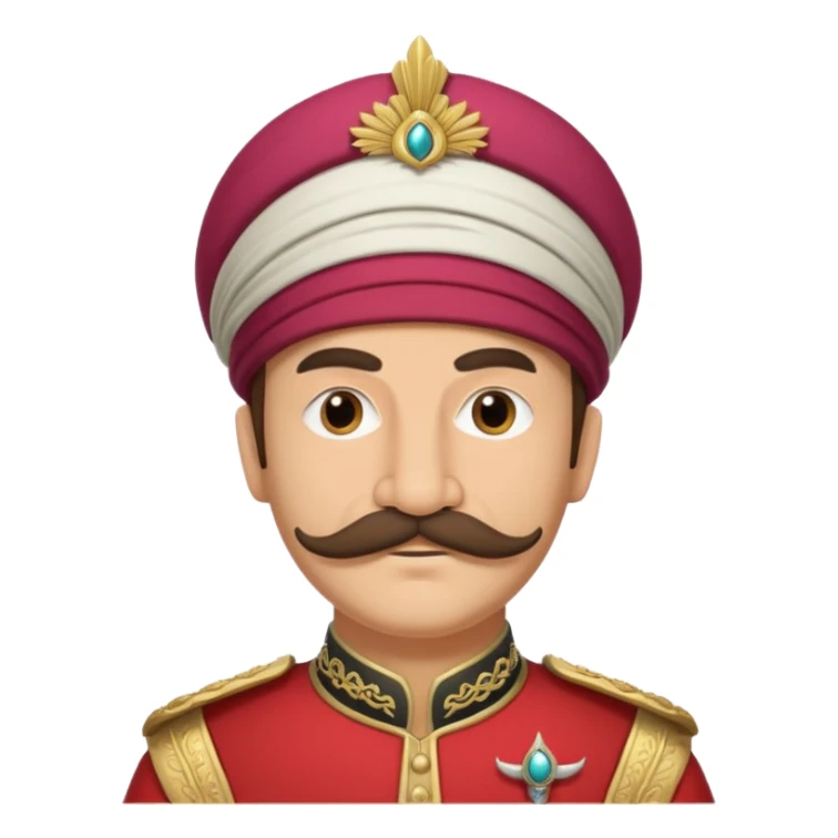 Ottoman Janissary simple and iconic with mustache and headgear sticker