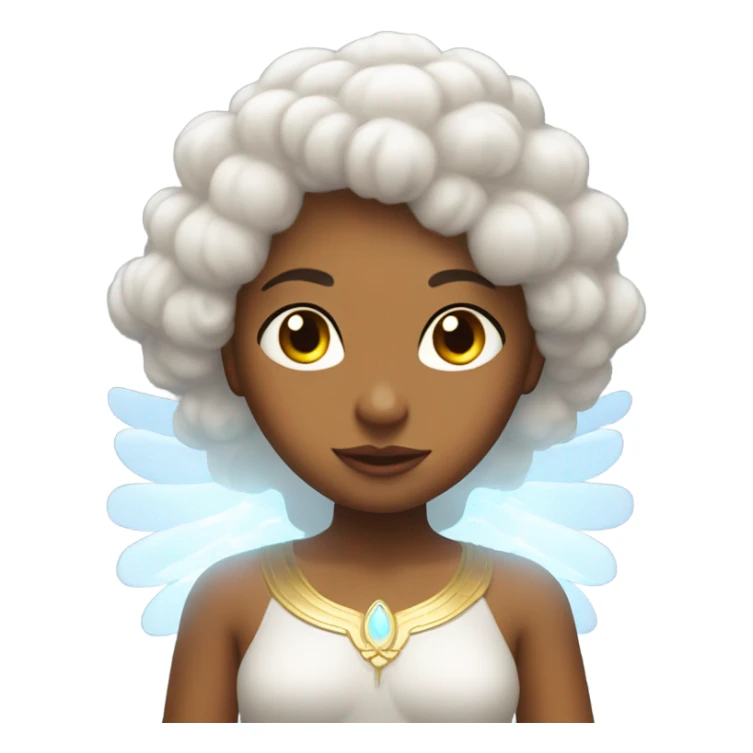 Peruvian female with angel wings, and a halo sticker