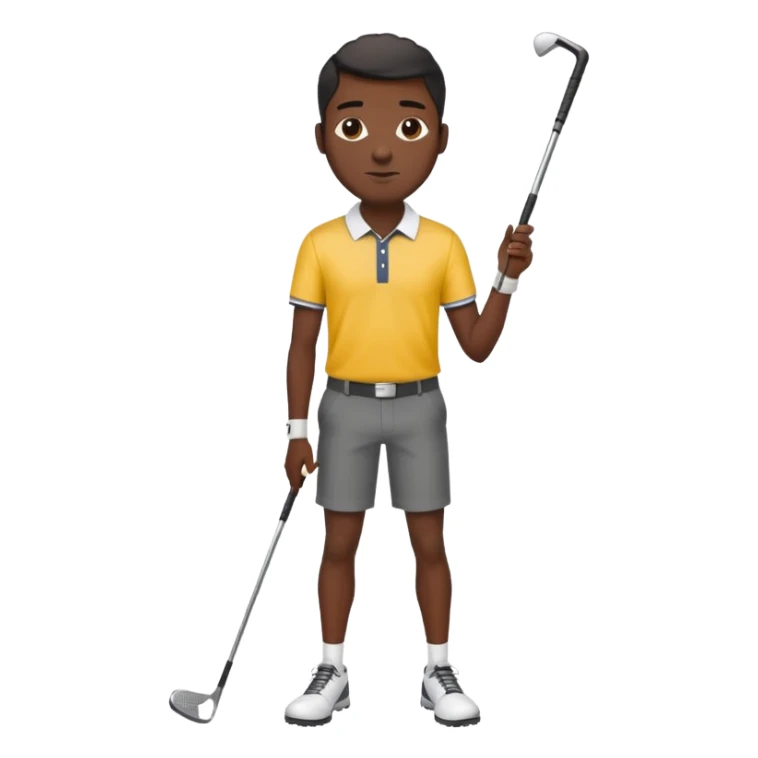 Tall black man with a high top and a golf club sticker
