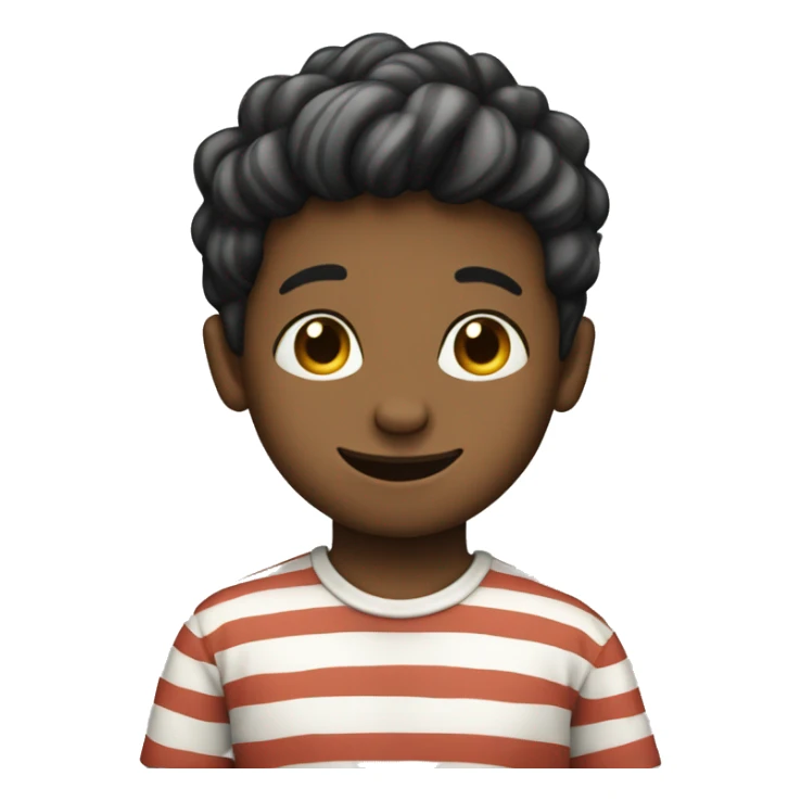 smiling boy in striped shirt sticker