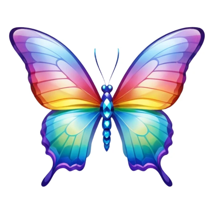 One Shiny-Colorful-Sparkly-Rainbow-Gradient-Crystal-Gem-Butterfly-Crystal-Fly sticker
