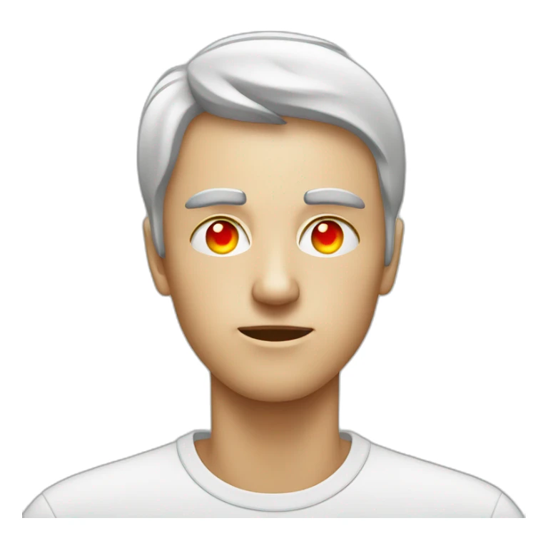 person with one red laser coming out of each eye sticker