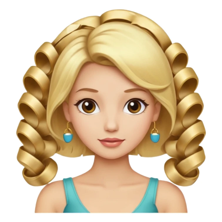 hair with golden hair rollers sticker