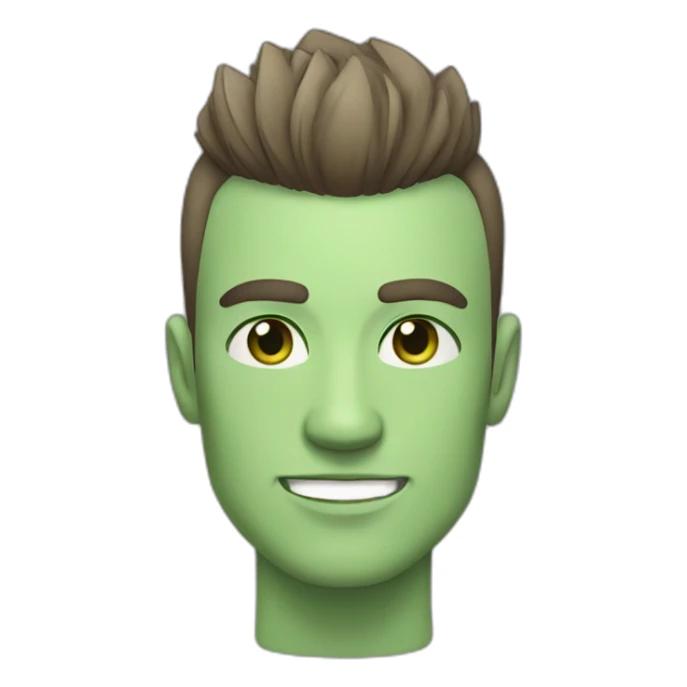 handsome man with mohawk haircut, white skin green eyes sticker