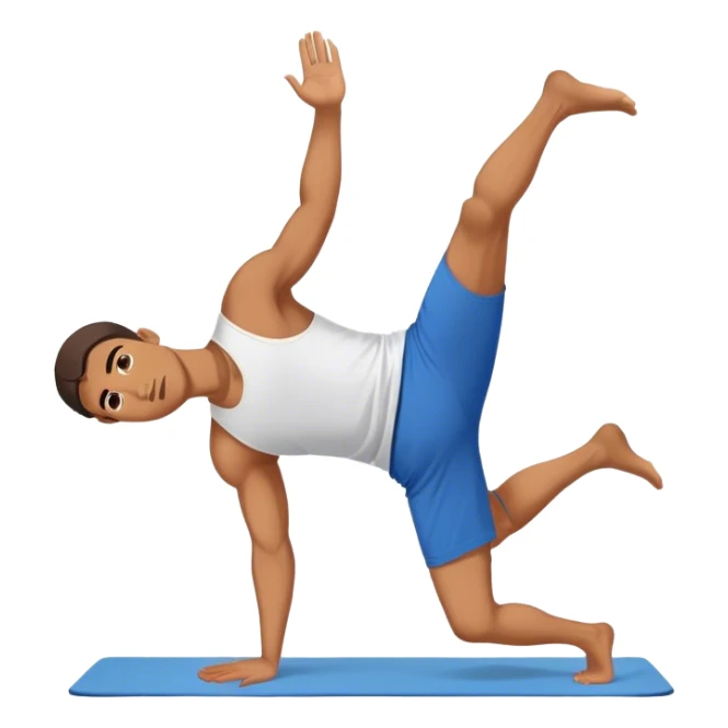 man with blue shorts Plank To Updog yoga sticker