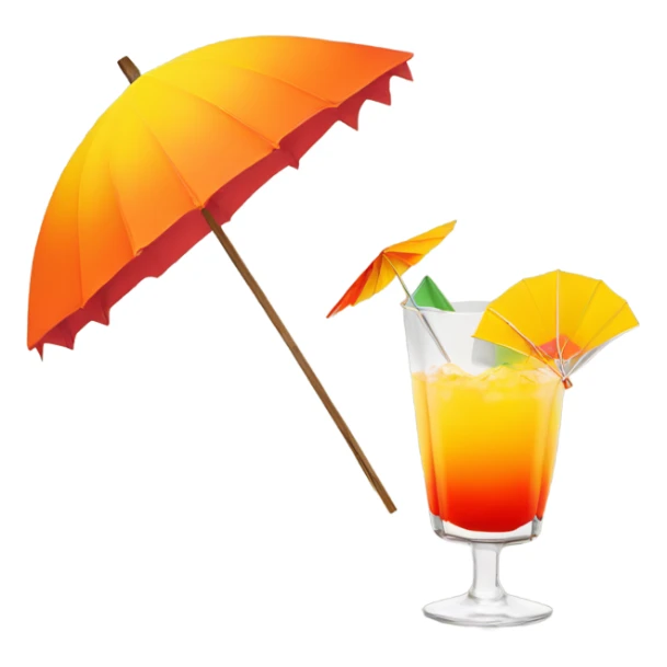 tequila sunrise with mini paper umbrella  sticker