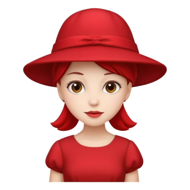 red hat and red dress girl sticker