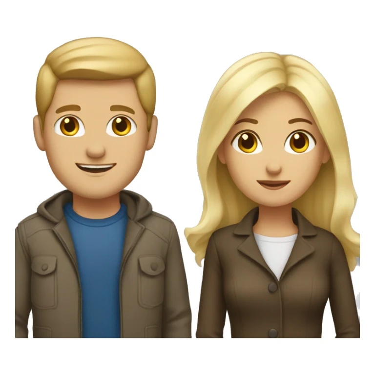 Brunette woman and blonde man  sticker