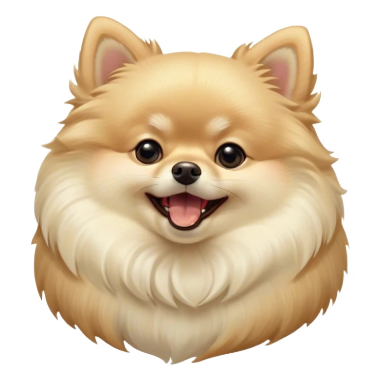Cinematic Cute Yawning Cream Pomeranian Portrait Emoji, Head tilted slightly with a dramatic, wide-open yawn, showcasing a soft, fluffy cream Fur with gentle highlights, floppy ears slightly drooping, round dark eyes barely open in drowsy contentment, Simplified yet irresistibly adorable features, highly detailed, glowing with a soft, cozy glow, high shine, relaxed yet expressive, stylized with a touch of whimsy, bright and endearing, soft glowing outline, capturing the essence of a sleepy yet affectionate companion, so drowsy it feels like it could stretch right out of the screen and curl up for a nap! sticker