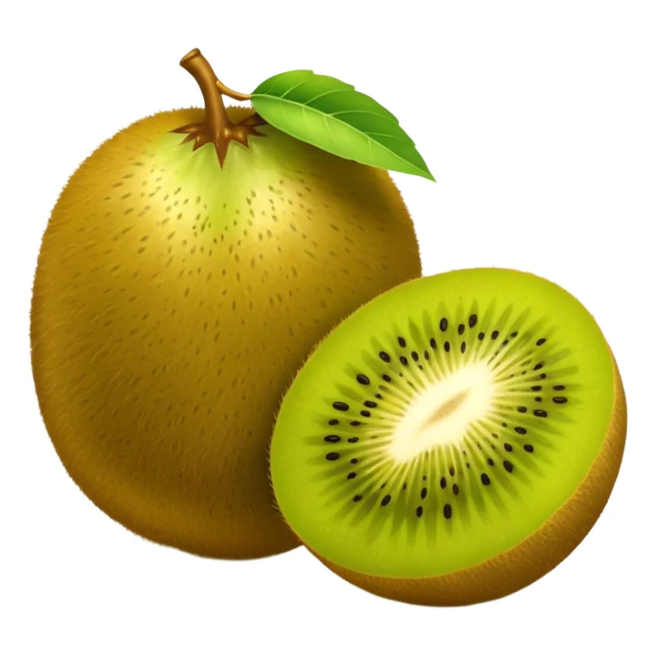 golden kiwi fruit, minimal, round, yellow-green sticker