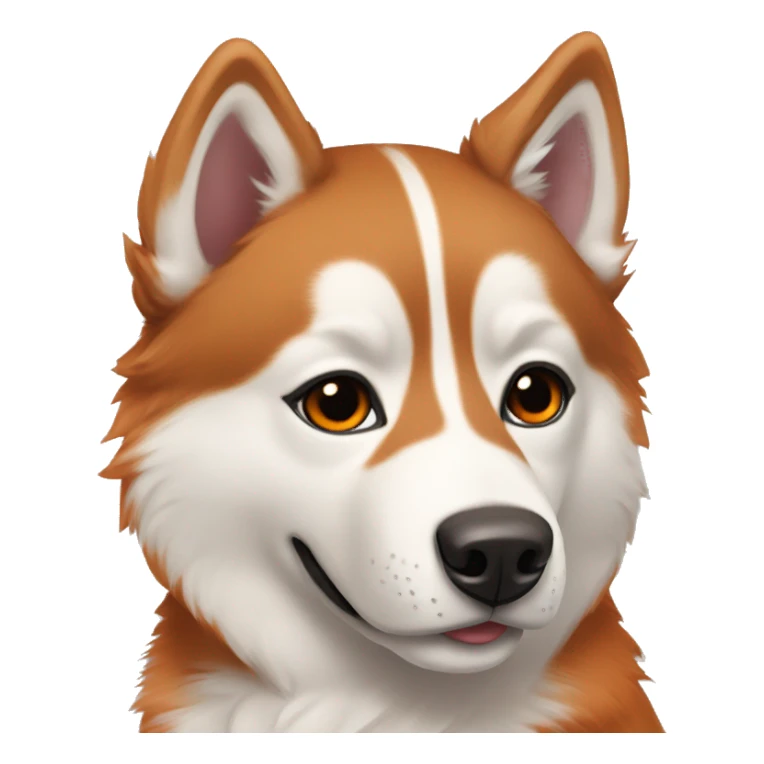 Husky with orange fur, brown eyes and rose stripe on her nose sticker